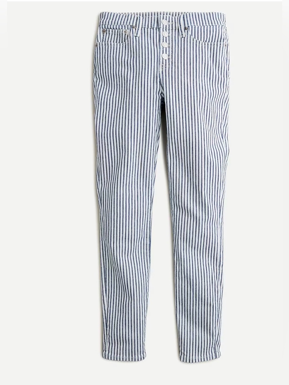 J Crew 9" High-Rise Toothpick Denim Jean Stripe 29